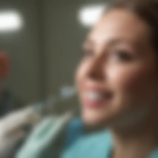 Dental hygienist assessing patient health