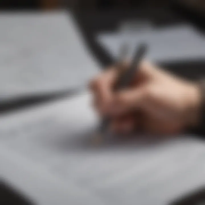 A close-up of a person reviewing their loan application documents