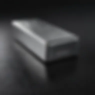 An elegant silver bar showcasing its shine and details