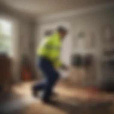 An inspector checking electrical systems in a home