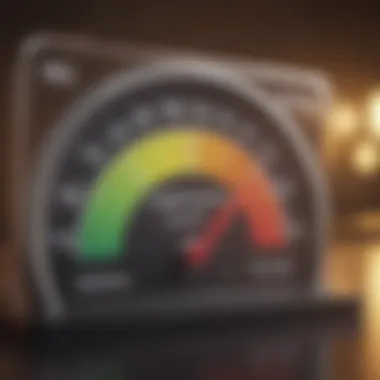 Illustration of a credit score gauge