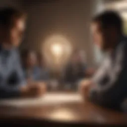 A conceptual illustration of a person brainstorming business ideas