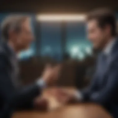 The Power of Dialogue in Mutual Investment Two individuals in a deep conversation, exchanging ideas and insights.