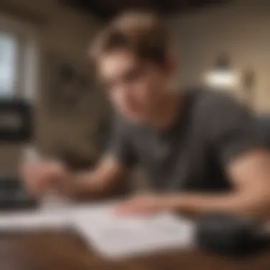 Understanding Bank Statements A teenager reviewing their bank statement