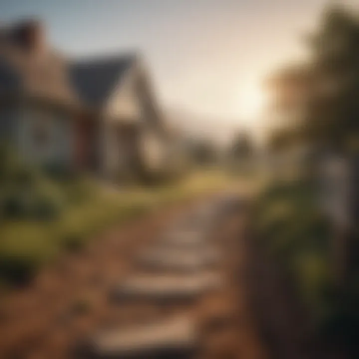 A pathway leading to a house symbolizing the journey to homeownership