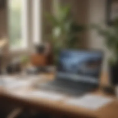 A serene desk space featuring a laptop and financial documents, symbolizing responsible borrowing