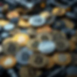 Digital representation of various cryptocurrencies