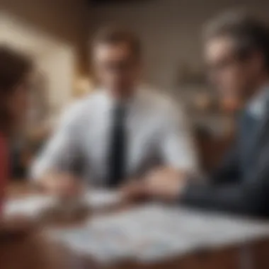Strategic Financial Planning Illustration of a financial planner strategizing with clients