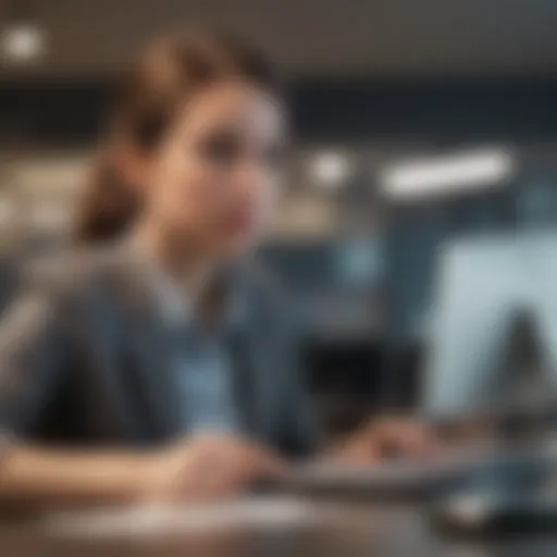 A young adult reviewing banking options at a desk