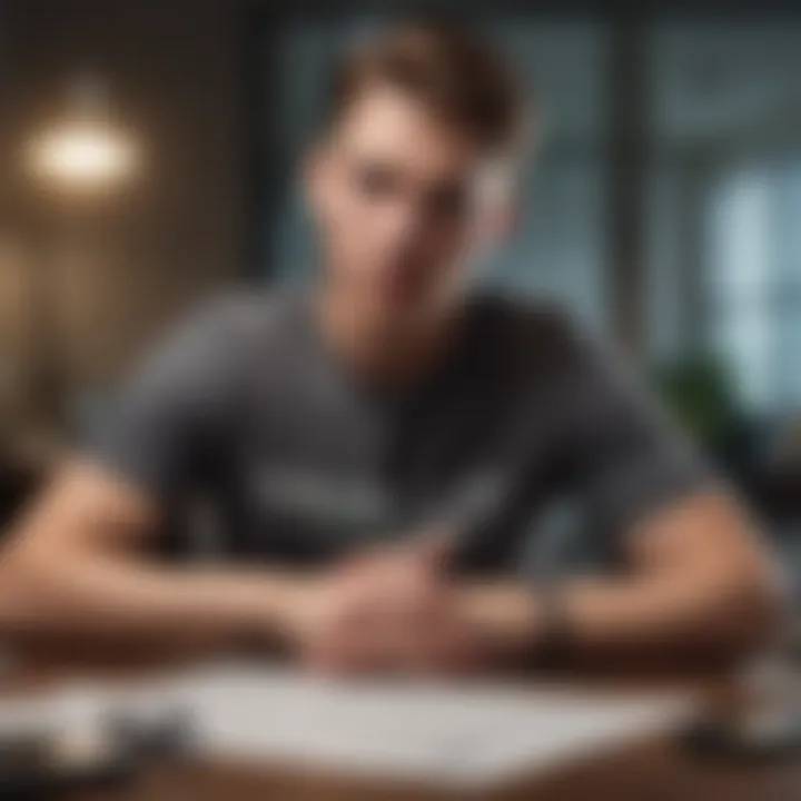 A student analyzing loan options at a desk