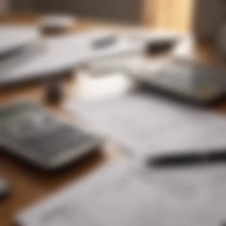 Financial documents and calculator on a desk